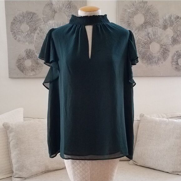 1.STATE Keyhole Flutter Sleeve Blouse sz1X - Picture 3 of 8